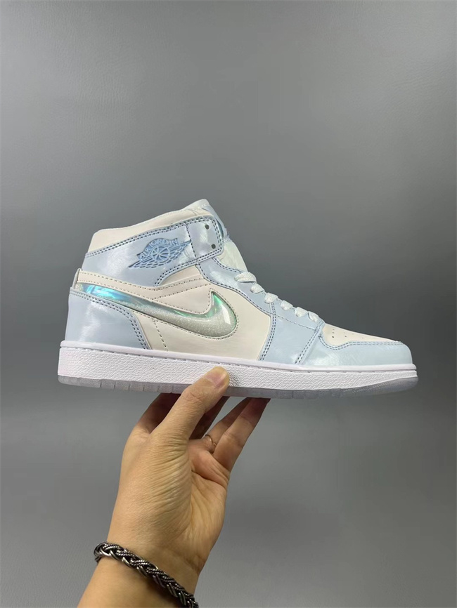 Women's Running Weapon Air Jordan 1 White/Blue Shoes 0438 Women's Running Weapon Air Jordan 1 White/Blue Shoes 0438